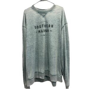 Southern Marsh Seawash Light Blue Crew Neck Pullover Sweatshirt 2X Long Sleeve